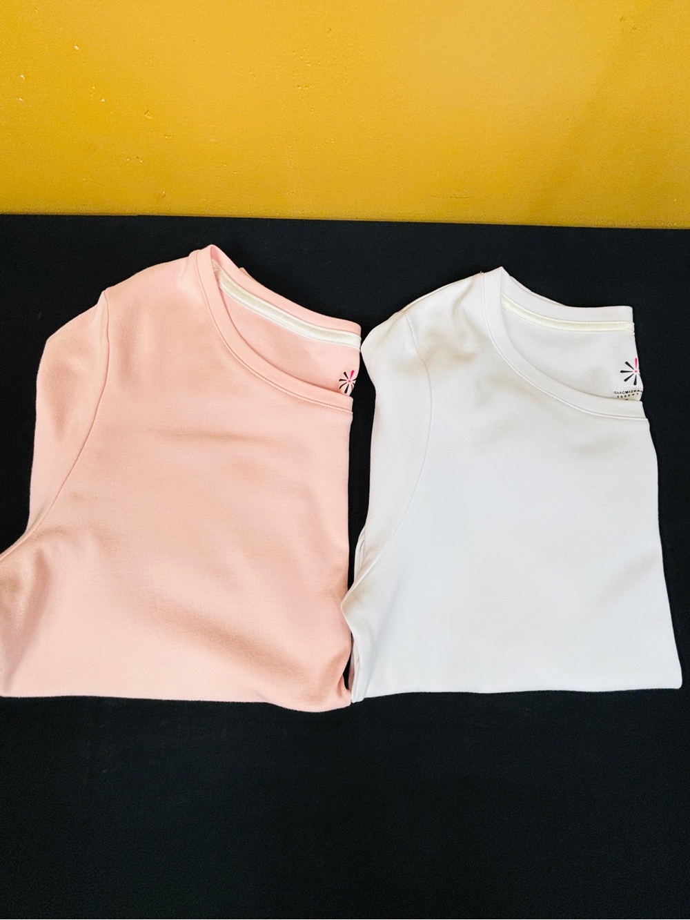 Isaac Mizrahi Live! Essentials Pima Cotton 2-Pack Tops White Pink Medium